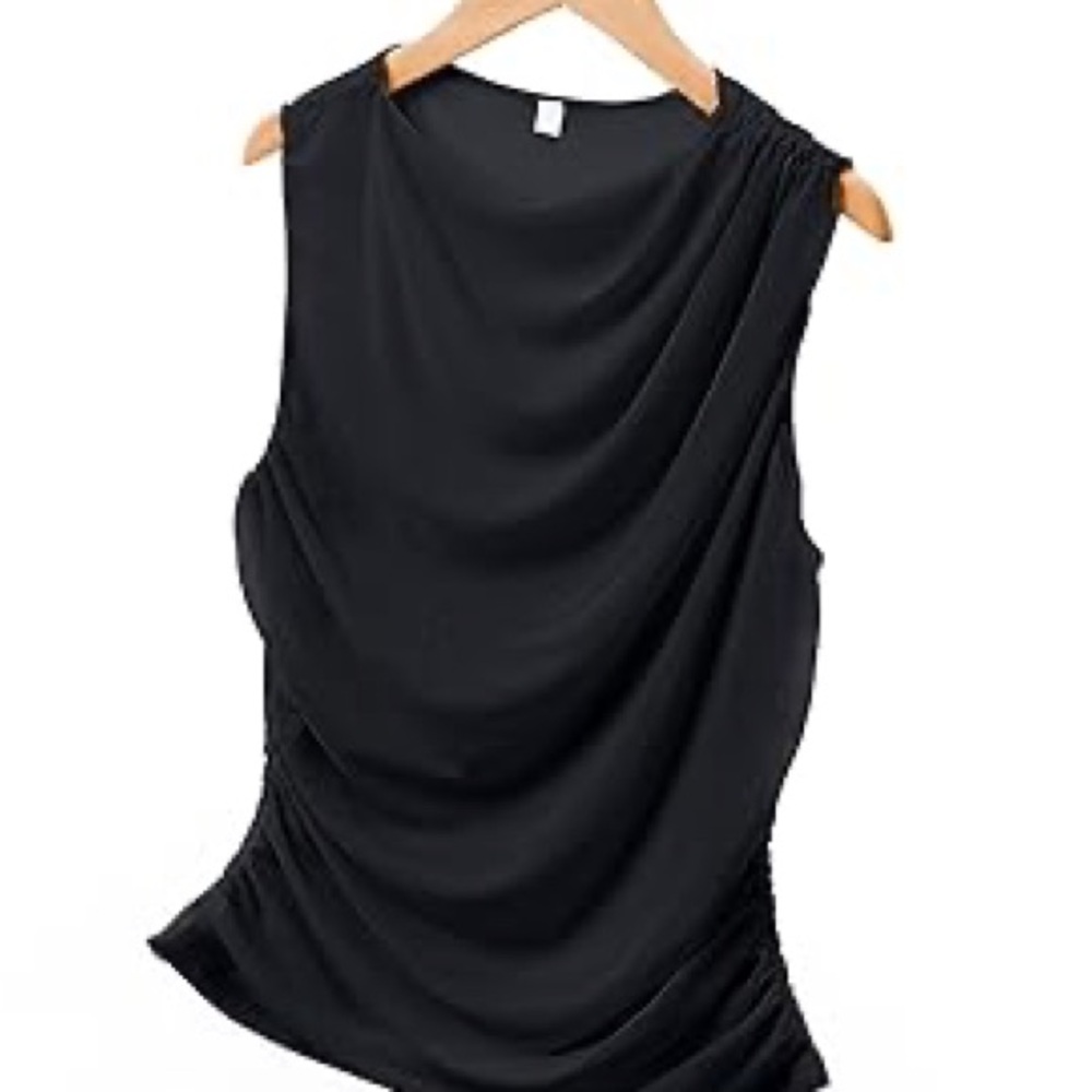 Kim & Cami Deep Brown Sleeveless Top